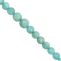 90cts Amazonite Graduated Faceted Round Approx 6 to 11mm, 18cm Strand
