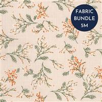 Natural Floral Linen Rayon Prints Fabric Bundle (5m)
