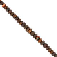 40cts Boulder Opal Graduated Faceted Rondelles Approx 4x2 to 6x4mm, 20cm Strand
