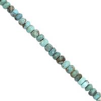 CLOSE OUT DEAL! - 25cts Sleeping Beauty Turquoise Graduated Faceted Rondelle Approx 3x1.5 to 4x3mm, 20cm Strand