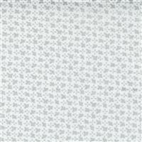 Moda Whispers Metallic White Silver Small Flowers Fabric 0.5m