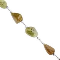 75cts Grossular Garnet Smooth Tumble Approx 9x11 to 16x10mm, 16cm Strand With Spacers