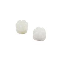 65 cts Green & White Jadeite Lotus 2 Holes Beads Approx 16mm, 2pcs