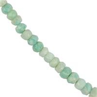 50cts Amazonite Faceted Rondelles Approx 3-5mm, 33cm Strand