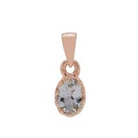 Rose Gold Plated 925 Sterling Silver Pendant With 0.95cts Aquamarine
