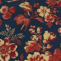 Moda Marias Sky 1840-1860 in Blue Autumn Floral Fabric 0.5m