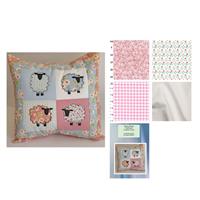 Helen Newton's Posey Pink Spring Sheep Cushion Kit: Instructions & Fabric (2m) 