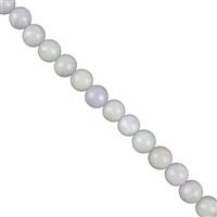 95cts Type A Lavender Jadeite Water Blue Plain Rounds Approx7.5mm , 20cm Strand