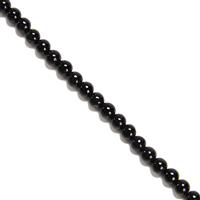 50cts Type A  Black Jadeite Rounds Approx 4mm, 38cm Strand