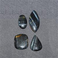 140cts Blue Tiger Eye Mixed Shape & Size Plain Cabs