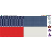 Delphine Brooks Red And Blue Union Jack Cushion Fabric Panel (140x130cm)