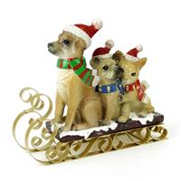 Resin Sleigh With Dogs Riding