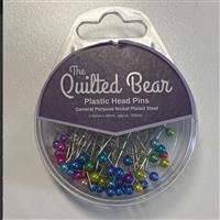 Plastic Head Pins Assorted Colours