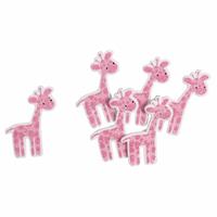 Pink Baby Giraffe Embellishments Pack Of 6