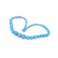 260cts Dyed Bright Blue Magnesite Graduated Rounds Approx 5.5-14mm, 38cm Strand