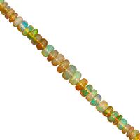15cts Ethiopian Opal (Honey) Graduated Smooth Rondelle Approx 2.5x1 to 5x2mm, 21cm Strand