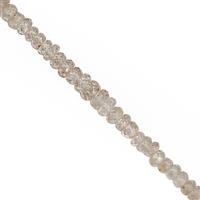 30cts Cambodian Zircon Graduated Faceted Rondelle Approx 2x1 to 4x1.5mm, 22cm Strand