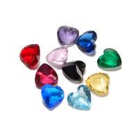 Mixed Colour Heart Shaped Glass Stone to fit Snaptites (10pcs)