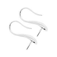 925 Sterling Silver Shepherd Hook Earrings With Pearl Pegs (To Fit 8-9mm Button Pearls) 1 Pair