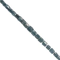 1.80cts Blue Diamond Graduated Faceted Pipe Approx 1 to 2mm, 8cm Strand with Spacers