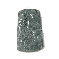 220cts Type A Olmec Blue Jadeite Landscape Pendant (with different designs) Approx 40x65mm