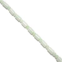 120cts Type A  Green Jadeite Plain Rounds 4mm with Column Beads Approx. 5x7mm, 38cm Strand