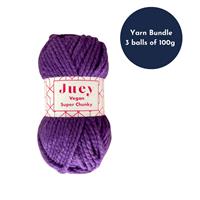Bundle of Juey Super Chunky Yarn 3 x 100g Balls - Purple