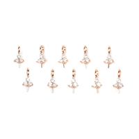 Rose Gold Plated 925 Sterling Silver Triple Cubic Zirconia Peg Bail (10pcs)