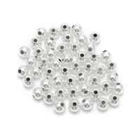 Silver Plated Base Metal Spacer Beads, Plain Round, 8mm, 50pk