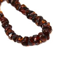 Baltic Cognac Amber Nuggets Strand, Approx. 6-9mm, 20cm 