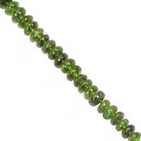 25cts Chrome Diopside Smooth Rondelle Approx 2x1 to 4.5x2.5mm, 18cm Strand