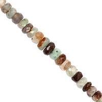 48cts Multi-Color Aquaprase Faceted Rondelles Approx 3x1 to 6x4mm, 20cm Strand 
