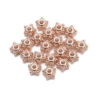Rose Gold Plated Base Metal Star Spacer Beads with 2mm Drill Hole 5x8mm (20pcs)