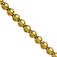 500cts Coated Golden Hematite Smooth Rounds Approx 6mm, 100cm Strand