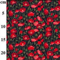 Poppies Navy Fabric 0.5m
