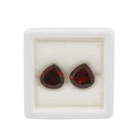 3.40cts Garnet Heart Approx 8mm Pack of 2 (N) 