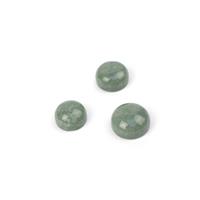 20.50cts Green Burmese Jade Cabochon Round Approx 10 to 12 mm (Set Of 3)