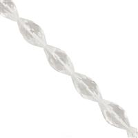 75cts Clear Quartz Faceted Rice Beads Approx 9x5 to 13x6mm, 31cm Strand