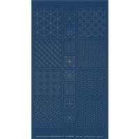 Sashiko Tsumugi Preprinted Geo 20 Indigo Blue Fabric Panel 108x61cm