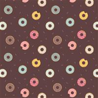 Lewis & Irene Small Things… Sweet Doughnuts Chocolate Fabric 0.5m