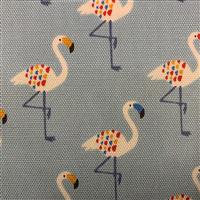Flamingos On Blue Fabric 0.5m - exclusive