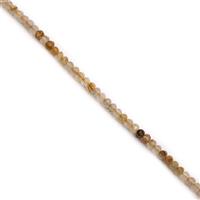 30cts Golden Rutile Quartz Faceted Lantern Beads Approx 4x3mm, 38cm