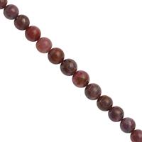 85cts Indian Ruby Plain Rounds Approx 6 to 7mm, 25cm Strand 