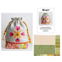Sew Girl Garden Shades Appliqué Drawstring Bag Kit: Instructions & Fabric Panel