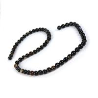 85cts Black Banded Agate Plain Round Approx 6mm, 36cm Strand