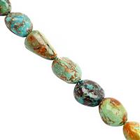 75cts Turquoise Graduated Smooth Tumble Approx 7x6.5 to 15x10mm, 20cm Strand