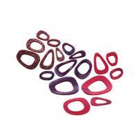 Acrylic Graduated Linking Rings Inc. Pink Glitter, Frosted Raspberry, Frosted Soft Plum (18pce)