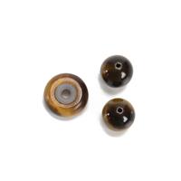 2x 10mm Tiger Eye Rounds & 1 X Tiger Eye Silicone Slider Rondele, Approx 14mm