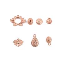 Rose Gold Plated Base Metal Lotus Findings Pack 