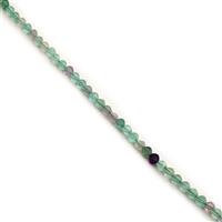 80cts Fluorite Faceted 4-side Lantern Beads Approx 6x5mm, 38cm Strand